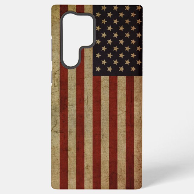 Coque Samsung Galaxy Drapeau américain vintage Grunge (Verso)