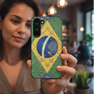 Coque Samsung Galaxy Drapeau Art Déco du patrimoine   Style brésilien d