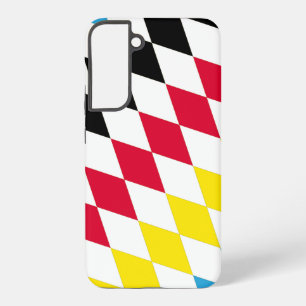 Coque Samsung Galaxy Drapeau bavarois diamant noir rouge jaune bleu mot