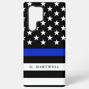 Coque Samsung Galaxy Drapeau de police à nom personnalisé