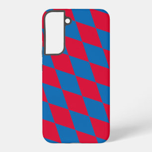 Coque Samsung Galaxy Drapeau diamant Bavière bleu et rouge Motif