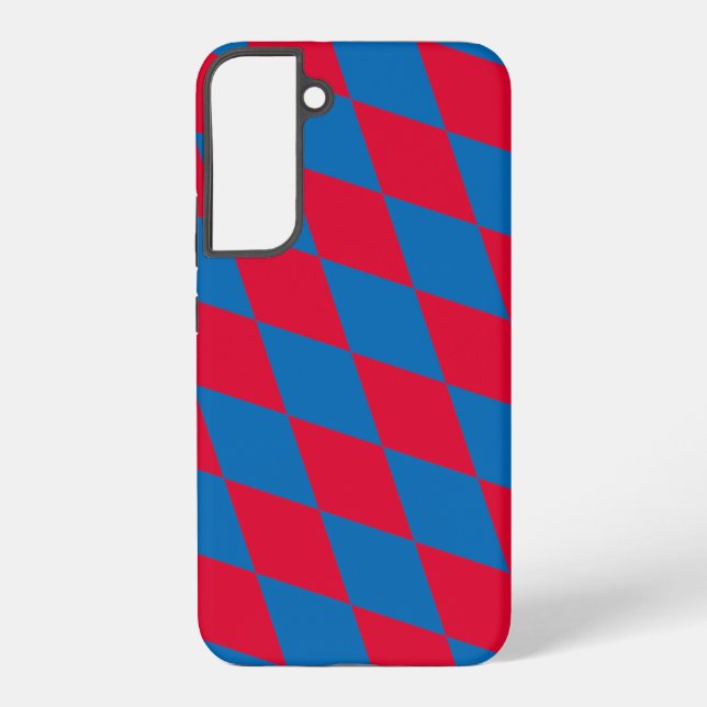Coque Samsung Galaxy Drapeau diamant Bavière bleu et rouge Motif (Verso)