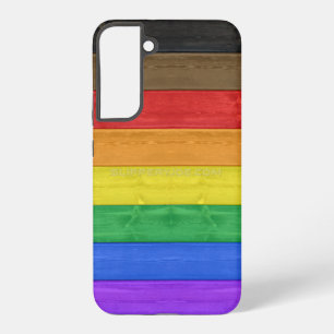Coque Samsung Galaxy Drapeau gay pride inclusif SlipperyJoe ru texturé