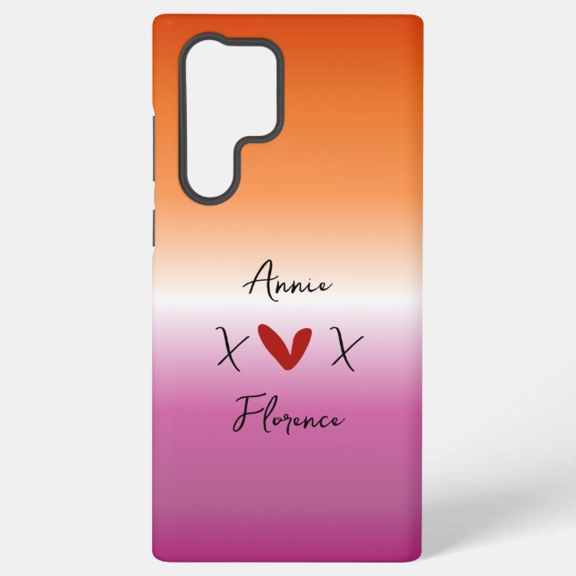 Coque Samsung Galaxy Drapeau lesbien X Love X Sunset (Verso)