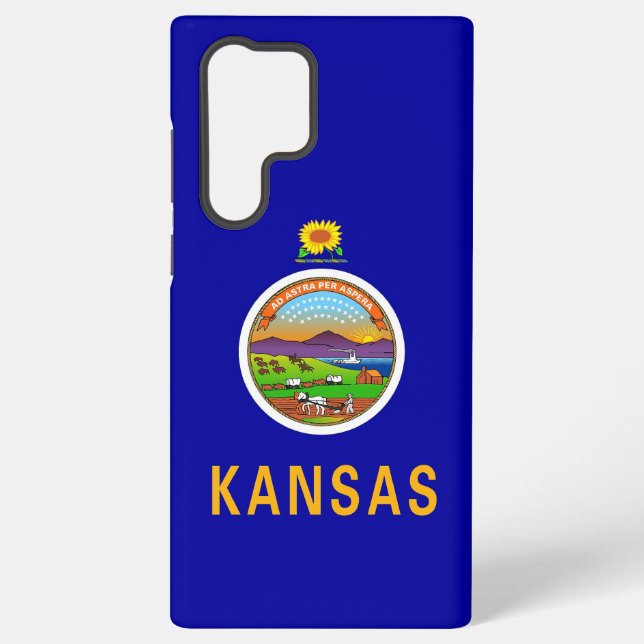 Coque Samsung Galaxy Drapeau Samsung Galaxy S22 Ultra Coque du Kansas (Verso)