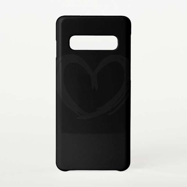 Coque Samsung Galaxy Drawn black romantic heart (Dos)