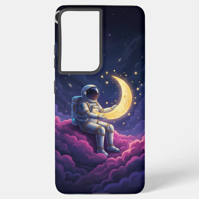 Coque Samsung Galaxy Dreamy Astronaut & Golden Moon - Galactic Magic Il (Verso)