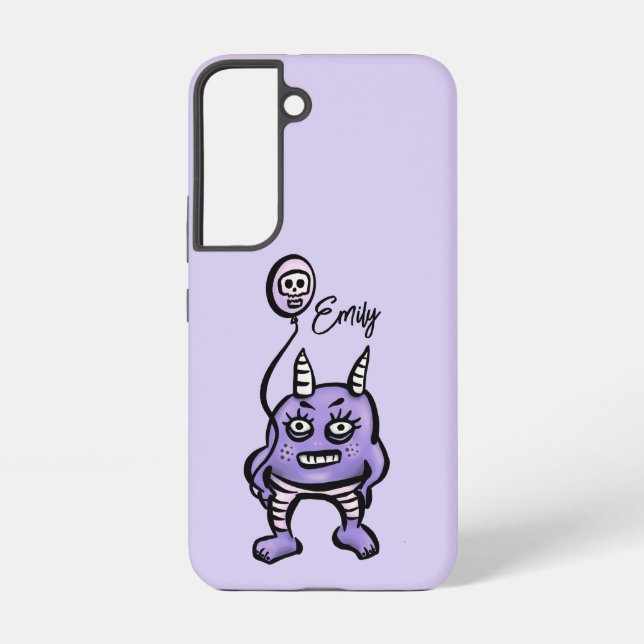 Coque Samsung Galaxy Drôle démon mauve mou Whimsigoth Nom (Verso)