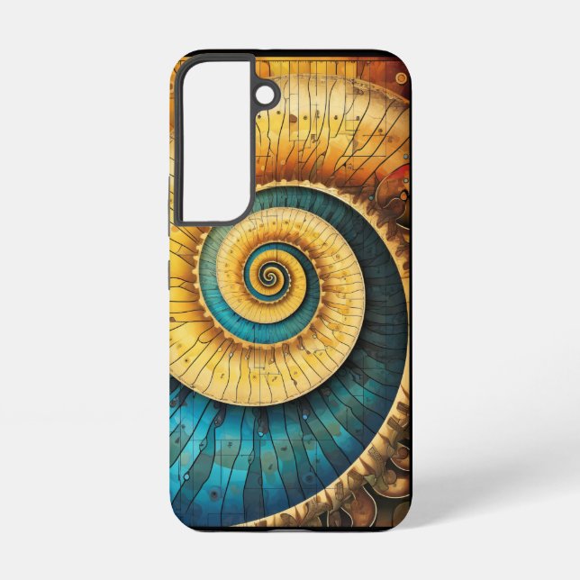 Coque Samsung Galaxy Dubman Does Design: Glowing Fibonacci Spiral Art (Verso)
