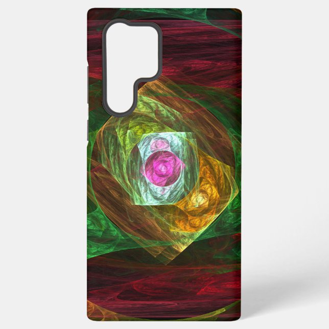 Coque Samsung Galaxy Dynamic Connections Luminous Abstract Fractal Art (Verso)