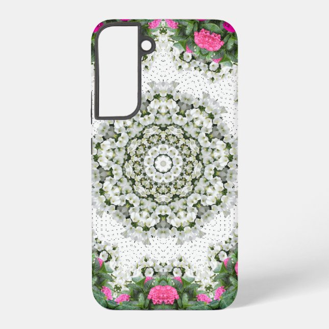 Coque Samsung Galaxy Eau du jardin Fontaine Fleurs roses Mandala Design (Verso)