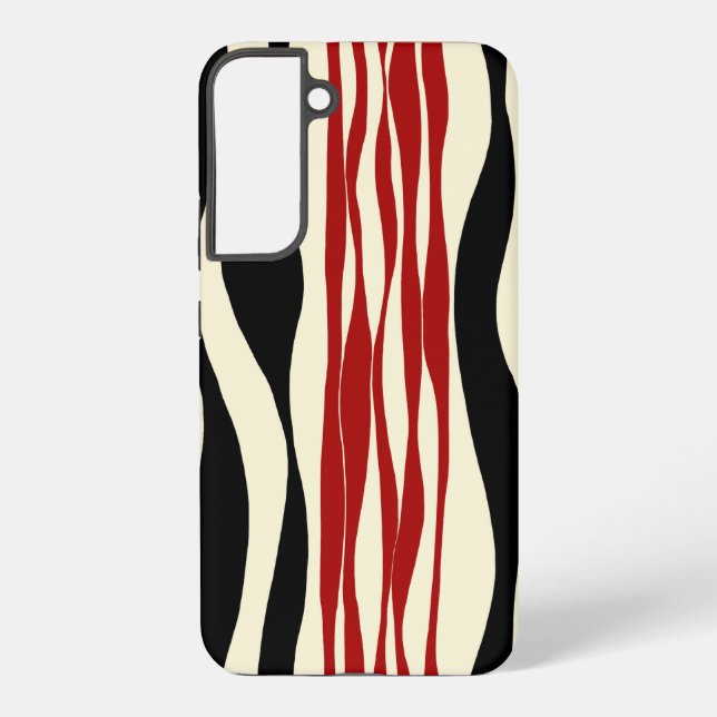 Coque Samsung Galaxy Ebb et flux - Rouge et crème (Verso)