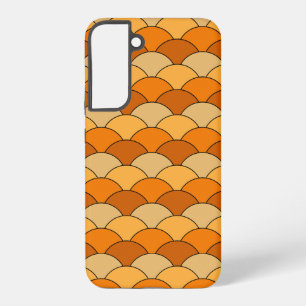 Coque Samsung Galaxy Écailés de dragon, éventails, vagues, Seigaiha, or
