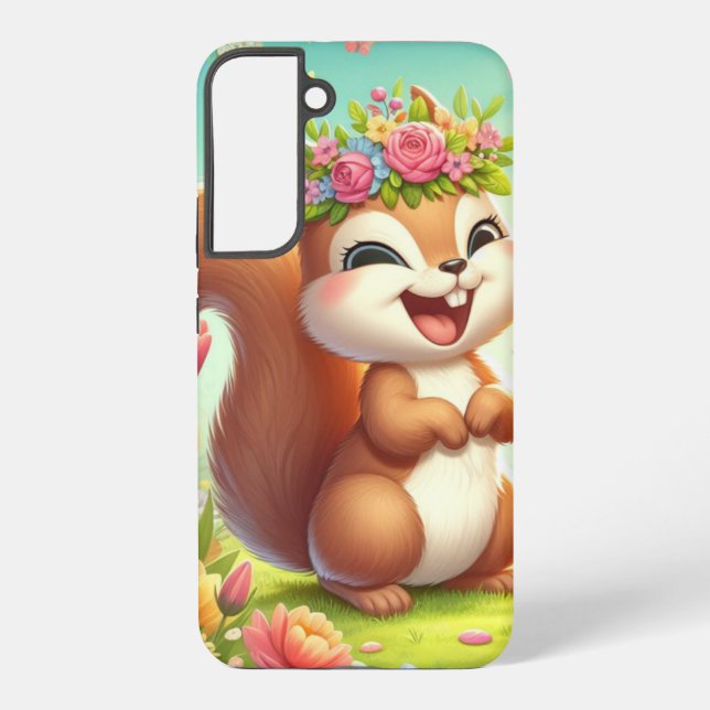 Coque Samsung Galaxy Écureuil du printemps mignon et heureux (Verso)