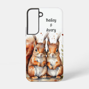 Coque Samsung Galaxy Écureuils Câlins Mignons Couple Amour Animaux Pers