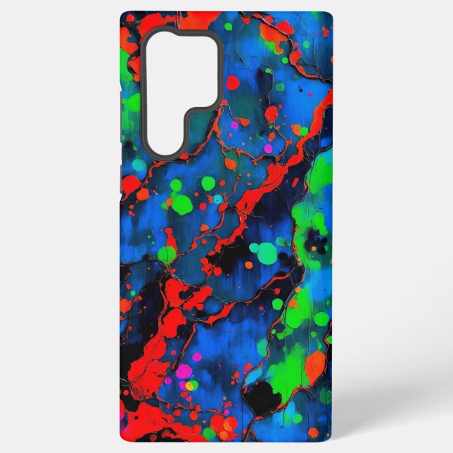 Coque Samsung Galaxy Electric Chaos hardi néon peinture abstraite splas (Verso)