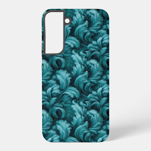 Coque Samsung Galaxy Élégance Abstraite Bleu Turquoise  (Verso)