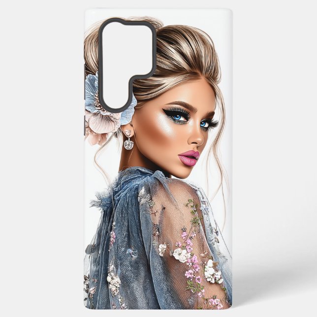 Coque Samsung Galaxy Élégance bleue (Verso)