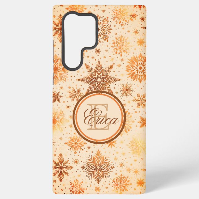 Coque Samsung Galaxy Élégance rayonnante de flocon de neige doré (Verso)