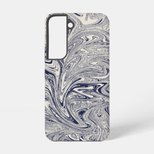 Coque Samsung Galaxy Elégant bleu et Marbre blanc spiral