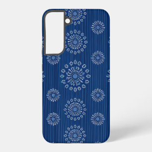 Coque Samsung Galaxy Elégant bleu Sunmica Texture avec motif floral