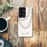 Coque Samsung Galaxy Elégant collier Pearl blanc<br><div class="desc">Elégant Coque Samsung Galaxy blanc avec collier de perle d'argent en aquarelle. Il est très facile de customiser,  avec vos données personnelles.</div>
