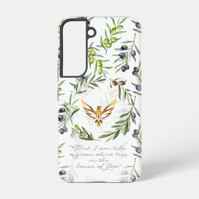 Coque Samsung Galaxy Élégant Colombe dorée Olive Chrétienne Écriture (Verso)