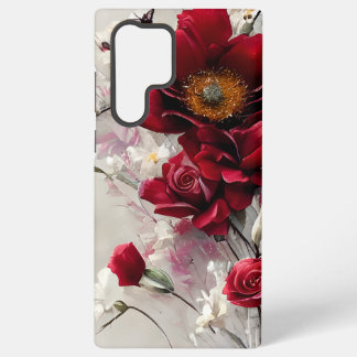 Coque Samsung Galaxy Élégant Coque de smartphone Roses et Fleurs rouges