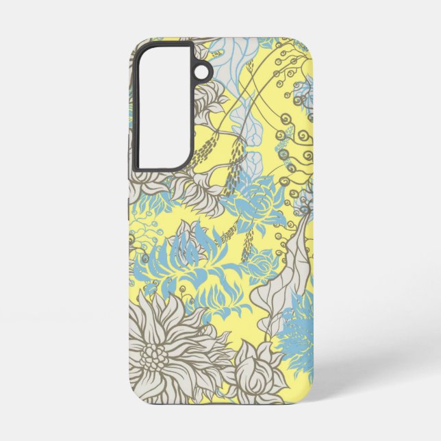 Coque Samsung Galaxy Élégant Fleur sauvage chic jaune (Verso)