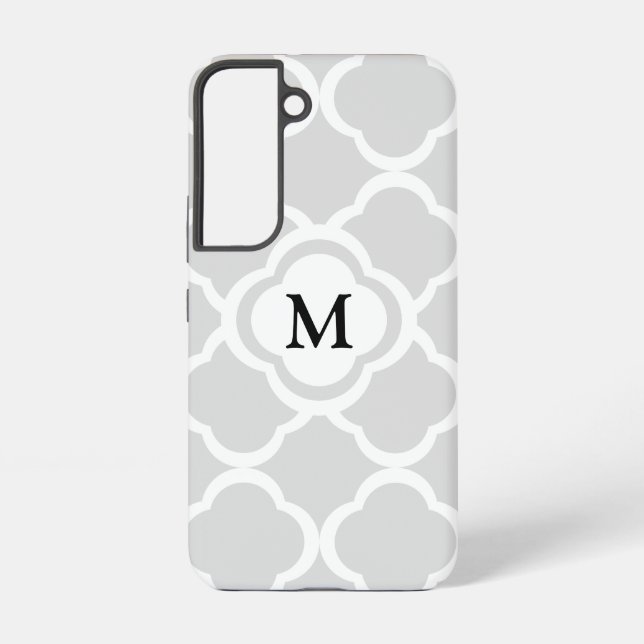 Coque Samsung Galaxy Élégant gris monogramme (Verso)