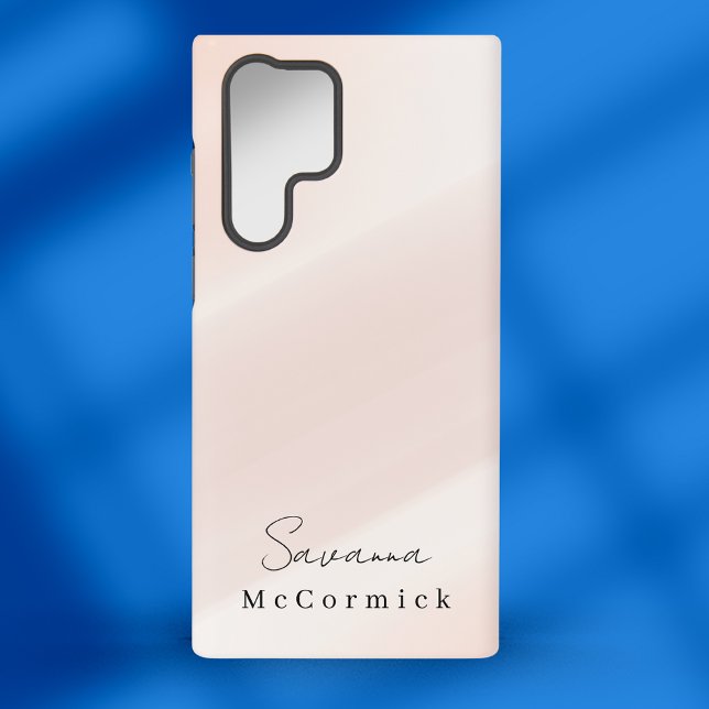 Coque Samsung Galaxy Élégant Monogram Blush Pink Pastel (Créateur téléchargé)