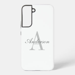 Coque Samsung Galaxy Élégant Monogramme blanc et gris