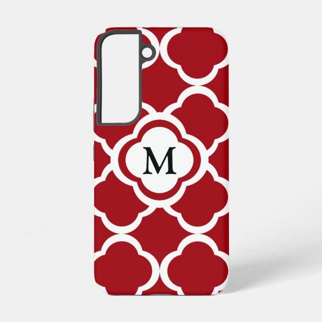 Coque Samsung Galaxy Élégant Monogramme Bourgogne (Verso)