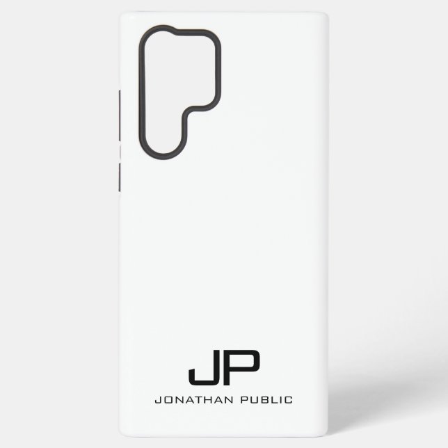 Coque Samsung Galaxy Élégant Monogramme Moderne Meilleur Cadeaux Noir & (Verso)