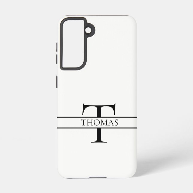 Coque Samsung Galaxy Élégant Monogramme Personnalisé Nom Personnalisé (Verso)
