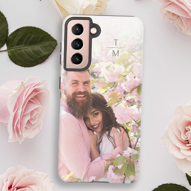 Coque Samsung Galaxy Élégant Monogramme photo minimal moderne (Créateur téléchargé)