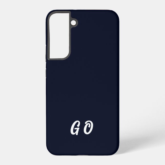 Coque Samsung Galaxy Élégant Monogramme Téléphone initial bleu foncé (Verso)