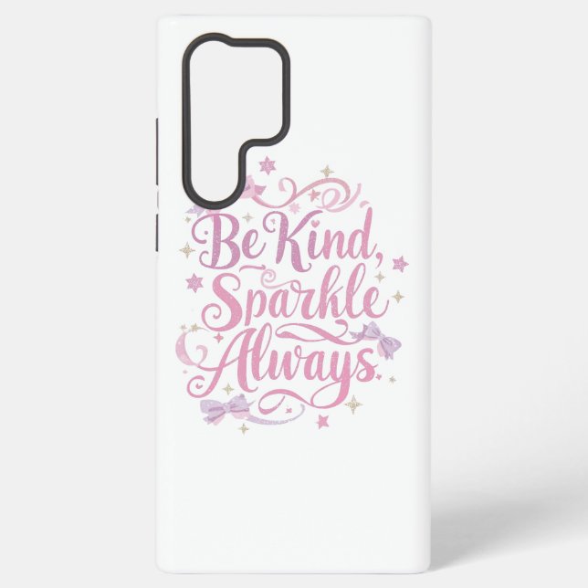 Coque Samsung Galaxy Elegant Pink and Purple Sparkle Script (Verso)