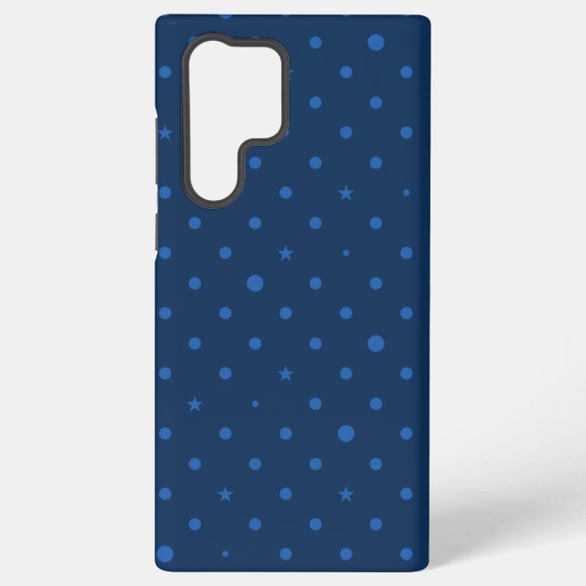 Coque Samsung Galaxy Élégant Rustique Étoiles Bleues & Noires (Verso)