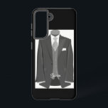 Coque Samsung Galaxy Elegant Script Wedding Tuxedo Suit Groom<br><div class="desc">This Groom bridal fashion design was created for the modern wedding. It has sleek designer accents and a chic contemporary style.</div>