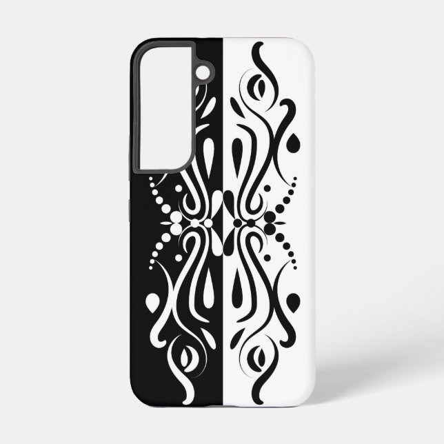 Coque Samsung Galaxy Élégant style arlequin Abstrait noir et blanc (Verso)