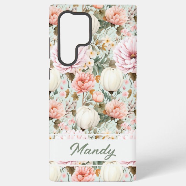 Coque Samsung Galaxy Élégantes fleurs d'automne motif (Verso)
