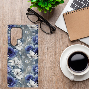 Coque Samsung Galaxy Élégantes roses et lys bleus et blancs