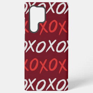 Coque Samsung Galaxy Élégants baisers et câlins XOXO bordeaux