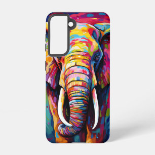 Coque Samsung Galaxy éléphant peint de couleurs vives