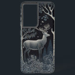 Coque Samsung Galaxy Elk Dans Les Bois De Minuit<br><div class="desc">Design monochromatique d'un wapiti dans les bois à minuit.</div>