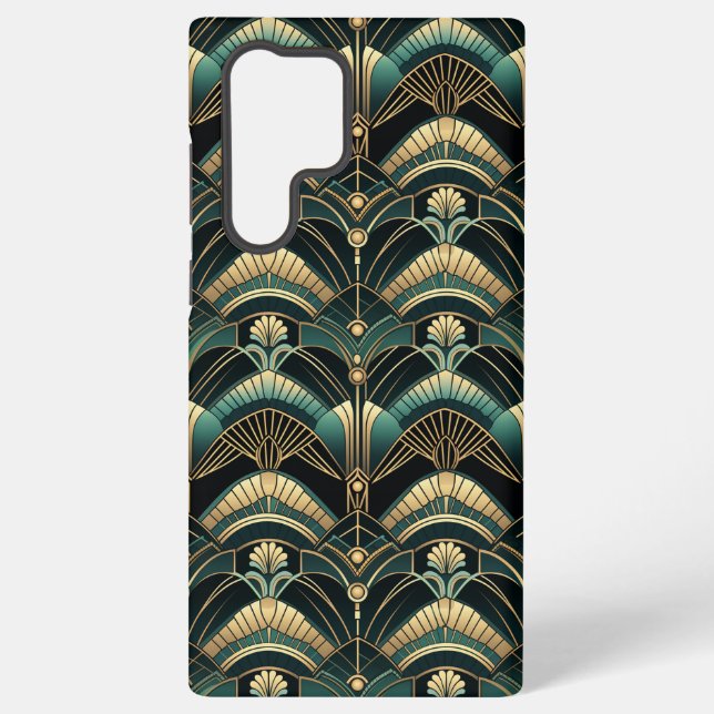 Coque Samsung Galaxy Emerald et Gold Art déco Thème (Verso)