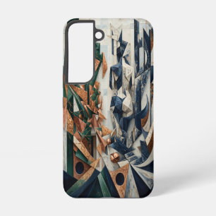 Coque Samsung Galaxy Emeraude Cuivre et Origami Marbre Navy