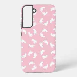 Coque Samsung Galaxy Empreintes Bébé, Pied Bébé, Marches, Fille Rose