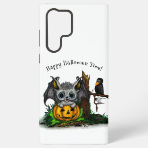 Coque Samsung Galaxy En attente d'Halloween, Bat mignonne et Corbeau
